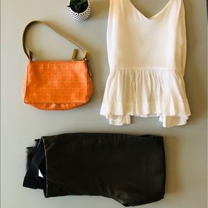 Faux leather khaki leggings size 2 XS